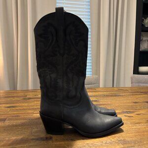 Women’s Black Western Cowboy Boots Size 8